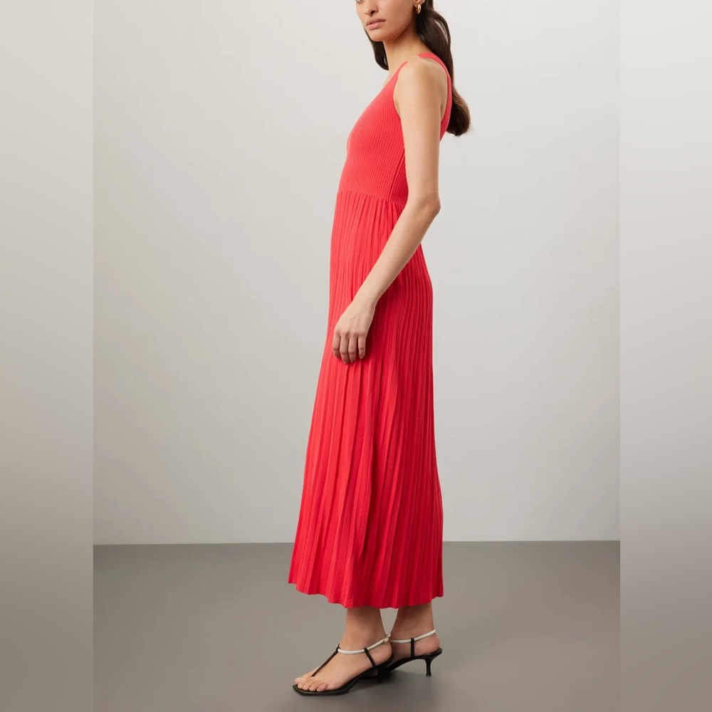 MICHAEL KORS Ribbed Knit Tank Dress in Red Coral sz M EUC - Picture 2 of 15